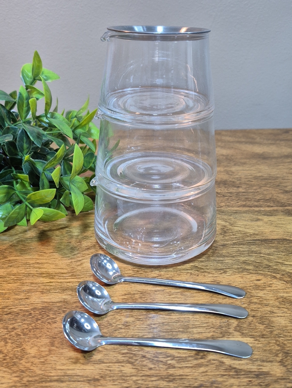 HANOI 3-Piece Stacking Condiment Serving Tower Set With Spoons Original Box